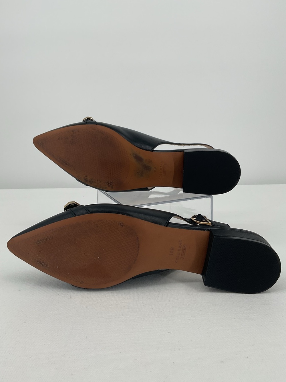 Cole Haan Menlo Skimmer Black Leather Slingback Flats - Picture 5 of 9